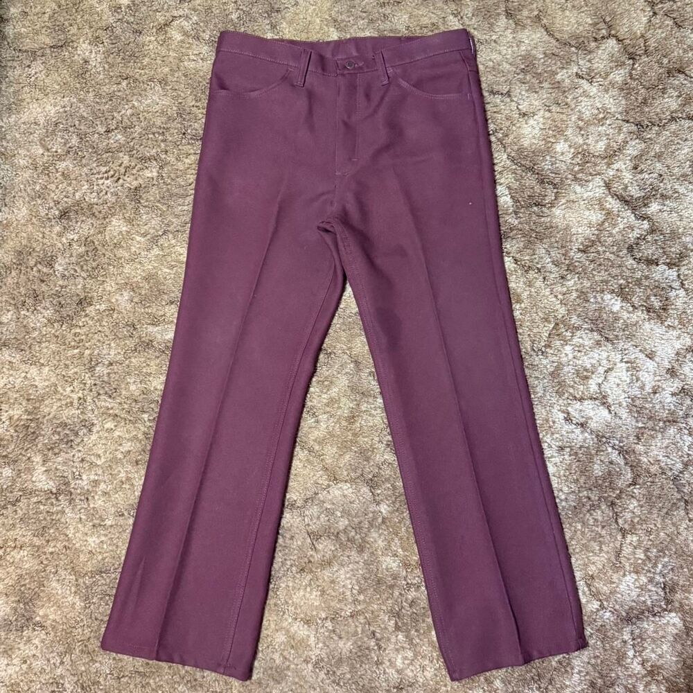 Vintage Wrangler Pleated Slacks Burgundy 34x34